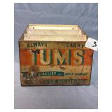 Antique Tums metal storage container