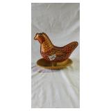 Vintage Wyandotte Tin Litho hen on nest toy