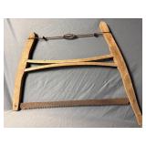Antique wooden bow saw