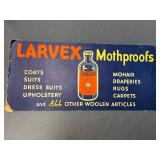Vintage cardboard Larvex Mothproofs sign