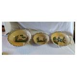 Set of 3 vintage Mexican Tlaquepaque pottery bowls