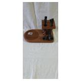 Wood Pipe Stand with Four Pipes