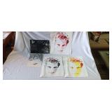 Paintings on canvas, pencil sketch, poem piece