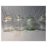 4 - Vintage glass storage apothecary or candy jars
