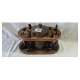Vintage Smoking Pipe Stand with Center Humidor &