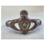 Sterling Silver 925 Claddagh Ring w/Gemstone