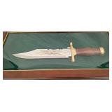 Commemorative John Wayne Bowie knife in display