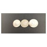 (3) 90% Kennedy Half Dollars