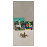 Two Paintings and 'Game Birds' Wild Turkey plate