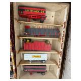 Vintage handmade wooden miniature semi trailers