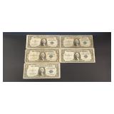 (5) 1935 ï¿½No Godï¿½ $1 Silver Certificates