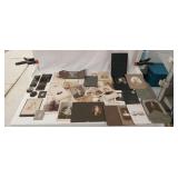 Group of vintage and antique photos some are tin
