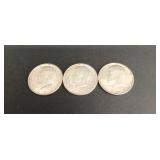 (3) 90% Kennedy Half Dollars