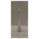 18' Clear glass ribbed swung vase
