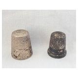 (2) Vtg. Sterling Silver Sewing Thimbles 12 Grams