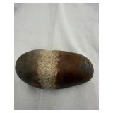 Native American club head with carved groove