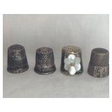 (4) Vintage Sterling Sewing Thimbles 16.8 Grams