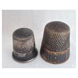 (2) Vintage Sterling Sewing Thimbles WT. 7.8 Grams
