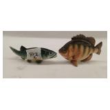 Ceramic fish shaped salt and pepper shakers