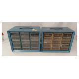 Pair of metal hardware organizers