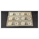 (6) 1957 $1 Silver Certificates