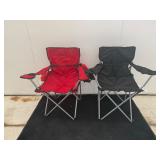 Black & red folding camp chairs