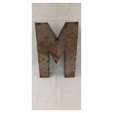 Metal letter M decor 9.5' x 14.25' x 3' thick