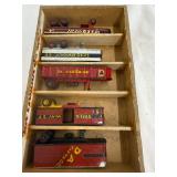 5 miniature scale wooden handmade semi trailers