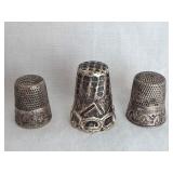 (3) Antique Sterling Sewing Thimbles WT. 13 Grams