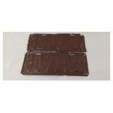 Pair of antique Indiana license plates