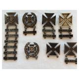 (7) Vintage Sterling Military Badges WT 86 Grams