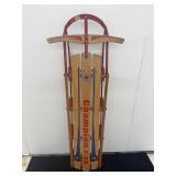 Vintage Champion F-60 wooden red metal runner sled