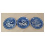 Vintage Currier & Ives blue and white winter scene