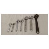 Set of adjustable wrenches 4',6',8',10' sizes