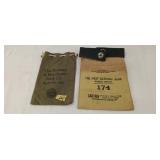 Pair of bank money bags, one is lockable