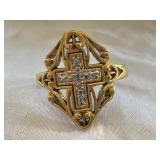 Sterling Silver Ring w/Gold Overlay WT. 4.8 Grams