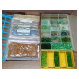 Glass beads, storage containers