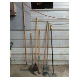 Hand Scythe, rakes, garden hoe, pole sander