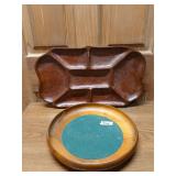 Wood serving tray 12'x18', wooden bowl 12'
