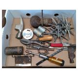 Tools, hatchet head, scissors, hitch