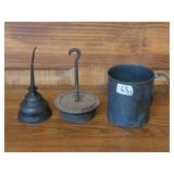 Oil Can, Counter Weight, Metal Cup