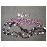 Amethyst bead necklace, beads