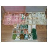 Glass beads, plastic beads, storage cases
