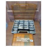 Glass beads, storage containers