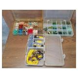 Glass beads, jewelry making supplies, storage case