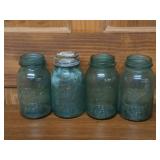 4- Ball Jars, one with zinc lid