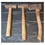 Pair of cross peen hammers and craftsman hatchet
