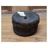 Handmade beaded covered container 4.5'x2'