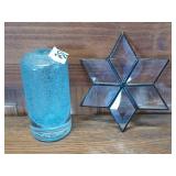 Oil candle 4', decorative glass star 4'