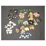 Gemstone bear shaped beads, pendants, pre drilled